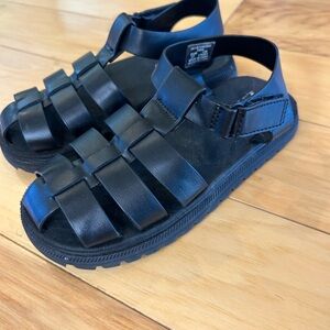 Zara Kids Fisherman Sandals Cage Sandals Black Velcro Toddler Unisex Sandals